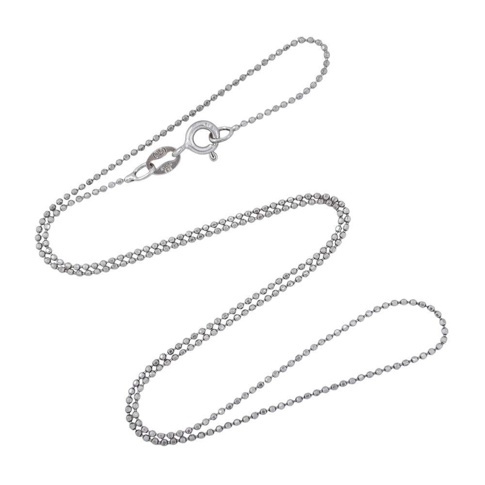 Vintage Italy Sterling Silver 925 0.9mm Ball Bead Chain Necklace 16"